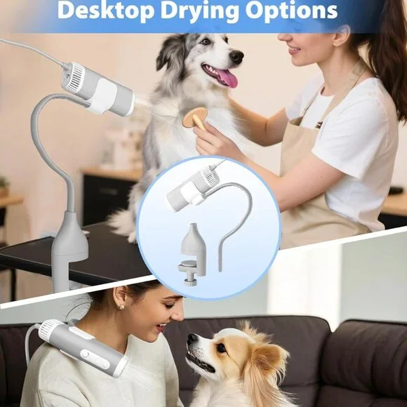 Pet Grooming Dog Hair Dryer Water Blowing Machine Neck Hanging Free Your Hands Grooming